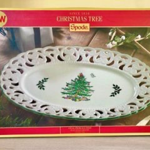SPODE Christmas Tree 14” Oval Platter - Picture 1 of 8